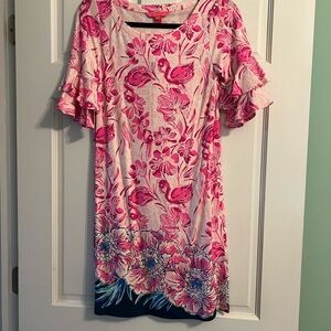 Lilly Pulitzer Pink and Blue Floral Mini Dress